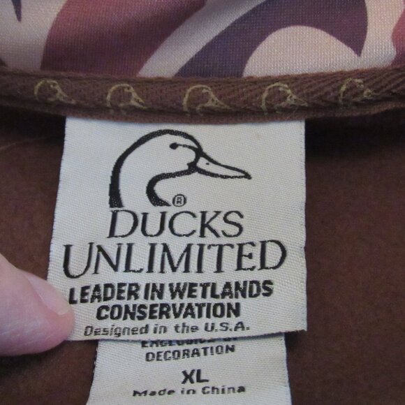 Ducks Unlimited Brown Camouflage Quarter-Zip Size XL EUC - Picture 8 of 9